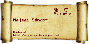 Majsai Sándor névjegykártya
