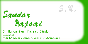 sandor majsai business card