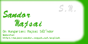 sandor majsai business card